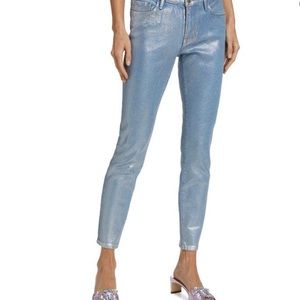 FRAME Le Skinny De Jeanne in Blue Sparkle